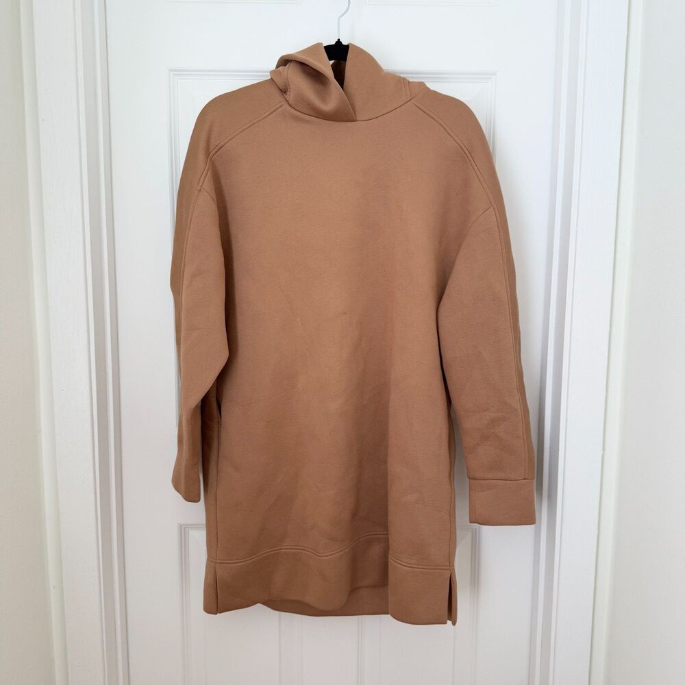 Women COS Hooded Sweatshirt Dress Oversized Fit in Camel Brown Size Medium/Large - Picture 2 of 9